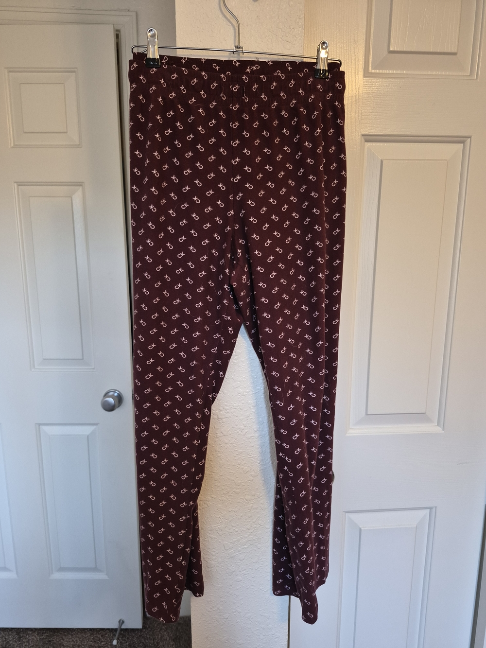 Calvin Klein Maroon Logo-Print Pajama Pants